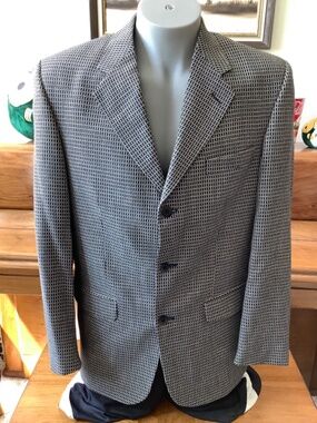 Vintage BACHRACH Men's BLAZER Sport Coat JACKET New Wool GRAY Size 40 Tall